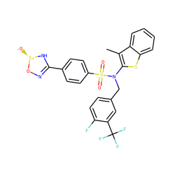 Cc1c(N(Cc2ccc(F)c(C(F)(F)F)c2)S(=O)(=O)c2ccc(C3=NO[S@@+]([O-])N3)cc2)sc2ccccc12 ZINC000115233708