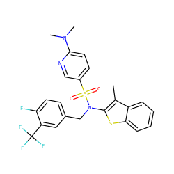 Cc1c(N(Cc2ccc(F)c(C(F)(F)F)c2)S(=O)(=O)c2ccc(N(C)C)nc2)sc2ccccc12 ZINC001772570153