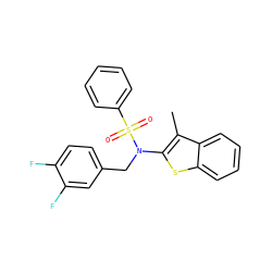 Cc1c(N(Cc2ccc(F)c(F)c2)S(=O)(=O)c2ccccc2)sc2ccccc12 ZINC000115231323