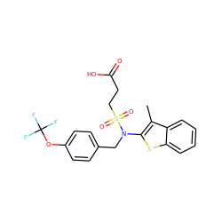 Cc1c(N(Cc2ccc(OC(F)(F)F)cc2)S(=O)(=O)CCC(=O)O)sc2ccccc12 ZINC000115232976