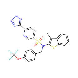 Cc1c(N(Cc2ccc(OC(F)(F)F)cc2)S(=O)(=O)c2ccc(-c3nn[nH]n3)nc2)sc2ccccc12 ZINC001772650113