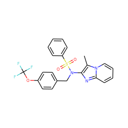 Cc1c(N(Cc2ccc(OC(F)(F)F)cc2)S(=O)(=O)c2ccccc2)nc2ccccn12 ZINC000167636471