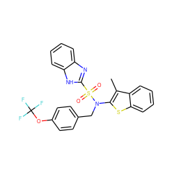 Cc1c(N(Cc2ccc(OC(F)(F)F)cc2)S(=O)(=O)c2nc3ccccc3[nH]2)sc2ccccc12 ZINC000115231053