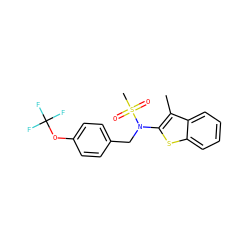 Cc1c(N(Cc2ccc(OC(F)(F)F)cc2)S(C)(=O)=O)sc2ccccc12 ZINC000115233485