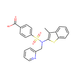 Cc1c(N(Cc2ccccn2)S(=O)(=O)c2ccc(C(=O)O)cc2)sc2ccccc12 ZINC001772570134