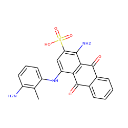 Cc1c(N)cccc1Nc1cc(S(=O)(=O)O)c(N)c2c1C(=O)c1ccccc1C2=O ZINC000059746052