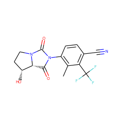 Cc1c(N2C(=O)[C@@H]3[C@H](O)CCN3C2=O)ccc(C#N)c1C(F)(F)F ZINC000028704381