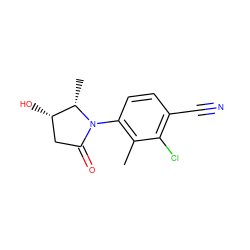 Cc1c(N2C(=O)C[C@H](O)[C@@H]2C)ccc(C#N)c1Cl ZINC000116751172