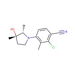 Cc1c(N2CC[C@](C)(O)[C@@H]2C)ccc(C#N)c1Cl ZINC000118794911