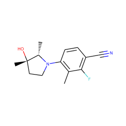 Cc1c(N2CC[C@](C)(O)[C@@H]2C)ccc(C#N)c1F ZINC000118789401