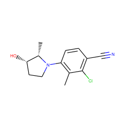 Cc1c(N2CC[C@H](O)[C@@H]2C)ccc(C#N)c1Cl ZINC000118793851