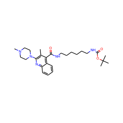 Cc1c(N2CCN(C)CC2)nc2ccccc2c1C(=O)NCCCCCCNC(=O)OC(C)(C)C ZINC000084604895