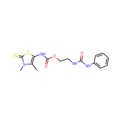 Cc1c(NC(=O)OCCNC(=O)Nc2ccccc2)sc(=S)n1C ZINC000003959153