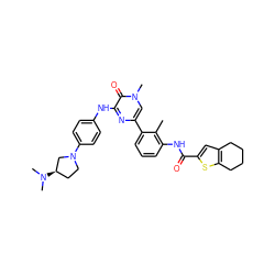 Cc1c(NC(=O)c2cc3c(s2)CCCC3)cccc1-c1cn(C)c(=O)c(Nc2ccc(N3CC[C@@H](N(C)C)C3)cc2)n1 ZINC000299859258