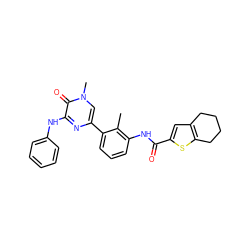 Cc1c(NC(=O)c2cc3c(s2)CCCC3)cccc1-c1cn(C)c(=O)c(Nc2ccccc2)n1 ZINC000202368869