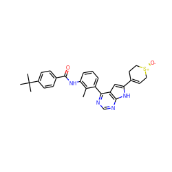 Cc1c(NC(=O)c2ccc(C(C)(C)C)cc2)cccc1-c1ncnc2[nH]c(C3=CC[S@@+]([O-])CC3)cc12 ZINC000142918417