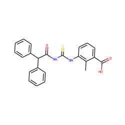 Cc1c(NC(=S)NC(=O)C(c2ccccc2)c2ccccc2)cccc1C(=O)O ZINC000001160487