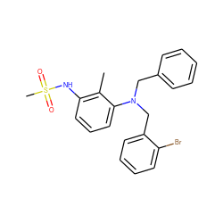 Cc1c(NS(C)(=O)=O)cccc1N(Cc1ccccc1)Cc1ccccc1Br ZINC000026285061