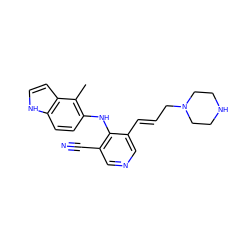 Cc1c(Nc2c(C#N)cncc2/C=C/CN2CCNCC2)ccc2[nH]ccc12 ZINC000045348312