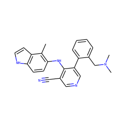 Cc1c(Nc2c(C#N)cncc2-c2ccccc2CN(C)C)ccc2[nH]ccc12 ZINC000045244902