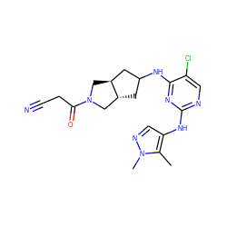 Cc1c(Nc2ncc(Cl)c(NC3C[C@@H]4CN(C(=O)CC#N)C[C@H]4C3)n2)cnn1C ZINC001772636550