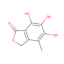 Cc1c(O)c(O)c(O)c2c1COC2=O ZINC000103236201