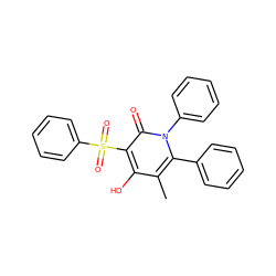 Cc1c(O)c(S(=O)(=O)c2ccccc2)c(=O)n(-c2ccccc2)c1-c1ccccc1 ZINC000005433544