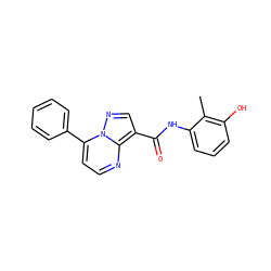 Cc1c(O)cccc1NC(=O)c1cnn2c(-c3ccccc3)ccnc12 ZINC000063539600