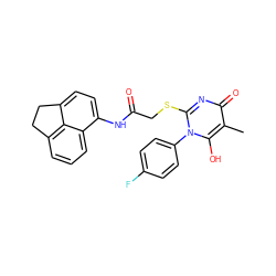 Cc1c(O)n(-c2ccc(F)cc2)c(SCC(=O)Nc2ccc3c4c(cccc24)CC3)nc1=O ZINC000100507485