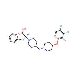 Cc1c(OC2CCN(CC3CCN([C@@](C)(Cc4ccccc4)C(=O)O)CC3)CC2)ccc(Cl)c1Cl ZINC000095576775