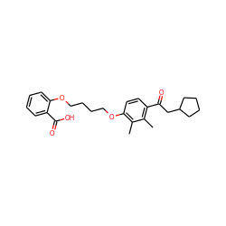 Cc1c(OCCCCOc2ccccc2C(=O)O)ccc(C(=O)CC2CCCC2)c1C ZINC000169351397