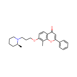 Cc1c(OCCCN2CCCC[C@@H]2C)ccc2c(=O)cc(-c3ccccc3)oc12 ZINC000096271262