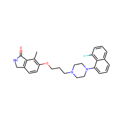 Cc1c(OCCCN2CCN(c3cccc4cccc(F)c34)CC2)ccc2c1C(=O)NC2 ZINC000064548736