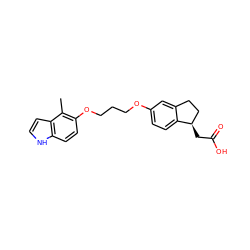 Cc1c(OCCCOc2ccc3c(c2)CC[C@H]3CC(=O)O)ccc2[nH]ccc12 ZINC000014977256