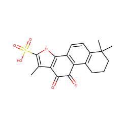 Cc1c(S(=O)(=O)O)oc2c1C(=O)C(=O)c1c-2ccc2c1CCCC2(C)C ZINC000006069214