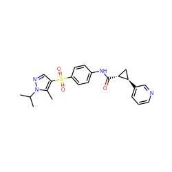 Cc1c(S(=O)(=O)c2ccc(NC(=O)[C@@H]3C[C@H]3c3cccnc3)cc2)cnn1C(C)C ZINC000103241092