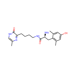 Cc1c[nH]c(=O)c(CCCCNC(=O)[C@@H](N)Cc2c(C)cc(O)cc2C)n1 ZINC000028825446