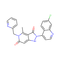 Cc1c2c(=O)n(-c3ccnc4cc(Cl)ccc34)[nH]c2cc(=O)n1Cc1ccccn1 ZINC000064454522