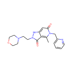 Cc1c2c(=O)n(CCN3CCOCC3)[nH]c2cc(=O)n1Cc1ccccn1 ZINC000064454129