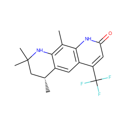 Cc1c2c(cc3c(C(F)(F)F)cc(=O)[nH]c13)[C@H](C)CC(C)(C)N2 ZINC000013778335