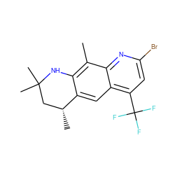 Cc1c2c(cc3c(C(F)(F)F)cc(Br)nc13)[C@H](C)CC(C)(C)N2 ZINC000027416373