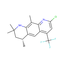 Cc1c2c(cc3c(C(F)(F)F)cc(Cl)nc13)[C@H](C)CC(C)(C)N2 ZINC000027415653