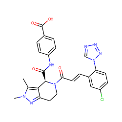 Cc1c2c(nn1C)CCN(C(=O)/C=C/c1cc(Cl)ccc1-n1cnnn1)[C@@H]2C(=O)Nc1ccc(C(=O)O)cc1 ZINC000221899201