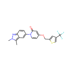 Cc1c2cc(-n3ccc(OCc4cc(C(F)(F)F)cs4)cc3=O)ccc2nn1C ZINC000653714290