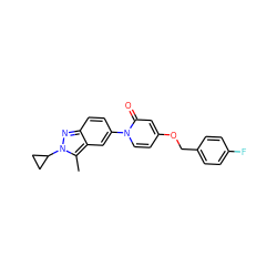 Cc1c2cc(-n3ccc(OCc4ccc(F)cc4)cc3=O)ccc2nn1C1CC1 ZINC000473137042