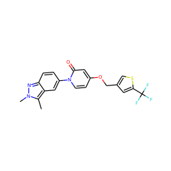 Cc1c2cc(-n3ccc(OCc4csc(C(F)(F)F)c4)cc3=O)ccc2nn1C ZINC000653726439