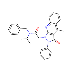 Cc1c2ccccc2nc2c1c(=O)n(-c1ccccc1)n2CC(=O)N(Cc1ccccc1)C(C)C ZINC000073142435