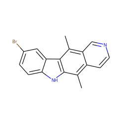 Cc1c2ccncc2c(C)c2c1[nH]c1ccc(Br)cc12 ZINC000013284221