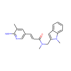 Cc1cc(/C=C/C(=O)N(C)Cc2cc3ccccc3n2C)cnc1N ZINC000013517941