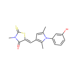 Cc1cc(/C=C2\SC(=S)N(C)C2=O)c(C)n1-c1cccc(O)c1 ZINC000013539835